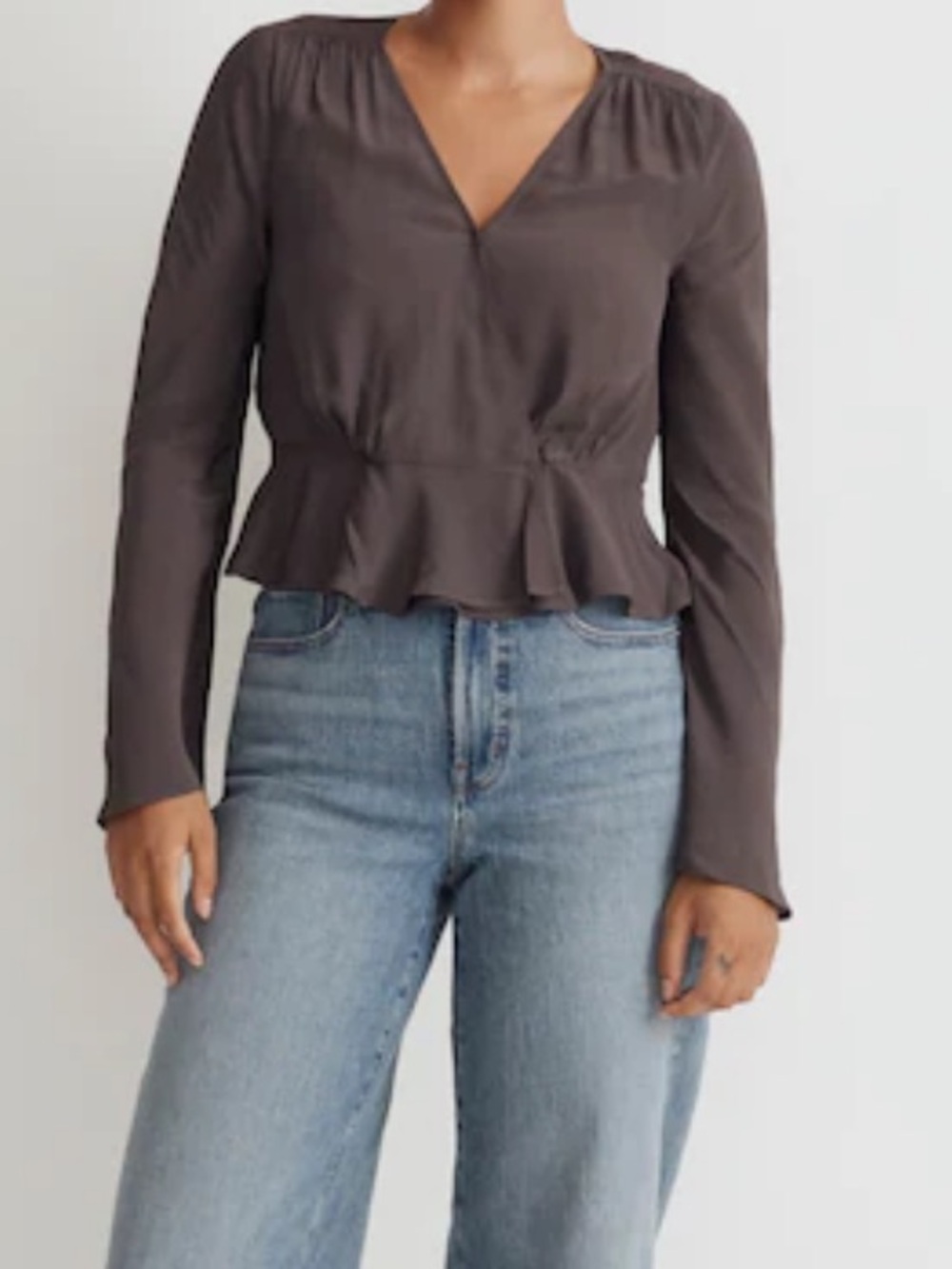 Madewell NWT long sleeve peplum top Style NO864 Size 16